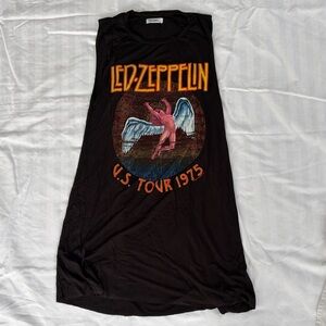 Lauren Moshi Black Graphic Tee with Orange and Yellow Accents